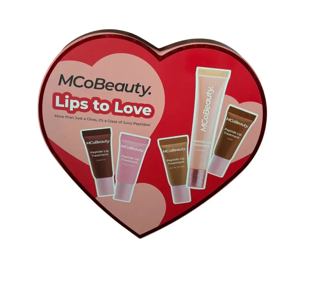 MCoBeauty Lips to Love Peptide Lip Kit Gloss Balm Set 5pc Shea Hydrating Gloss